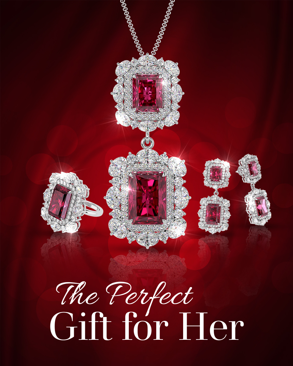 Exquisite Red Ruby Jewellery Set of 3