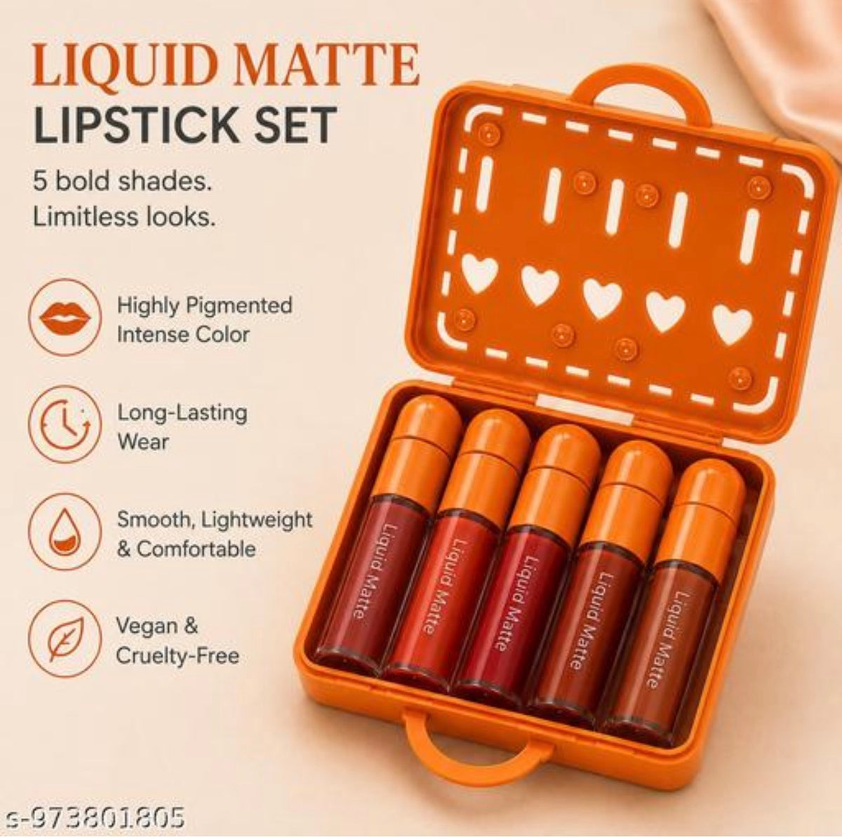 5-Shade Liquid Matte Lipstick Set